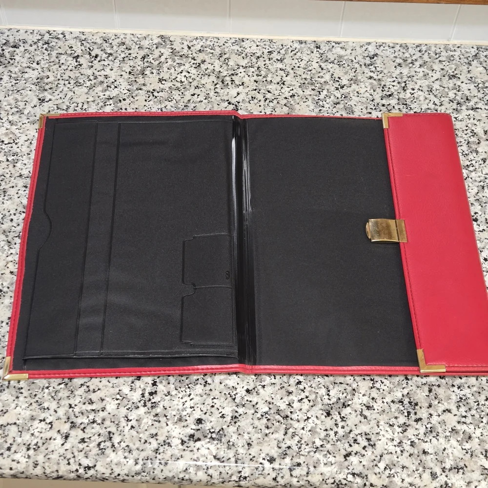 ​Vintage HAZEL Red Pebbled Leather Executive Portfolio / Document Case
